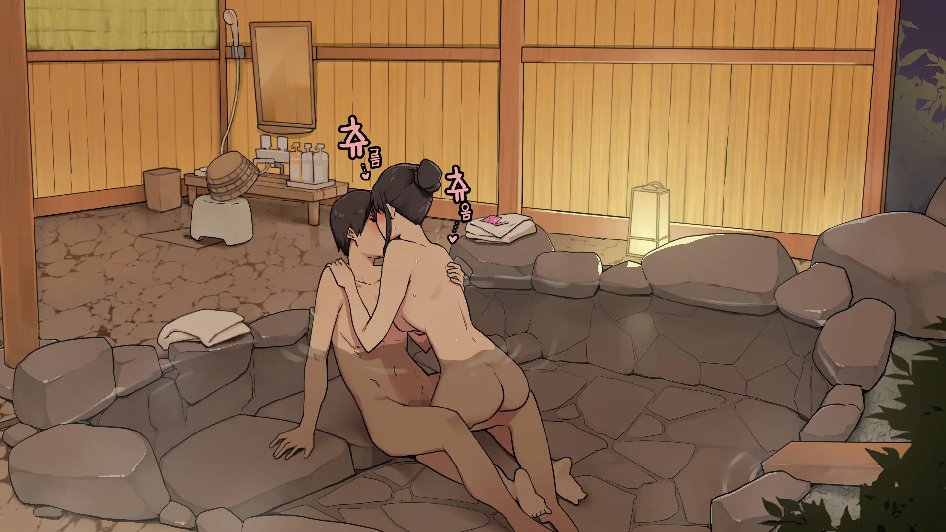 Onsen Ryokou Nite Rotenburo-Tsuki Kyakushitsu De Sex Suru Futari｜온천 여행에서 노천탕이 딸린 객실에서 섹스하는 두 사람